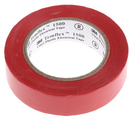 DE 2729 5096 0 3M TEMFLEX 1500 Red Electrical Insulation Tape 15mm X