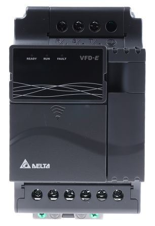 Delta VFD-E Inverter Drive 2.2 kW with EMC Filter, 460 V, 3-Phase In, 7.1 A, 0 &#8594; 600 Hz Out, RS485 ModBus, IP20