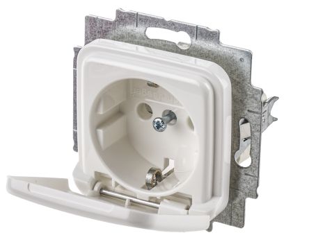 Busch Jaeger - ABB 1 Gang Thermoplastic Electrical Socket, Type F - German Schuko, 16A, Flush Mount