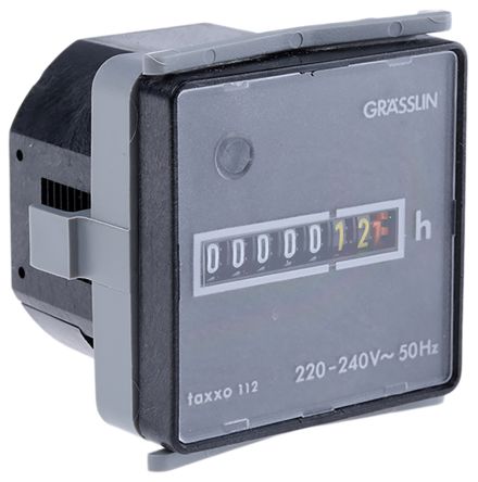 Grasslin Hour Counter, 7 digits, Screw Connection, 220 &#8594; 240 V