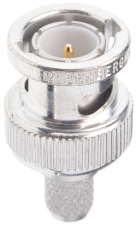Rosenberger BNC Series Straight 75&#937; Cable Mount BNC Connector, Plug, Flash White Bronze, Crimp Termination