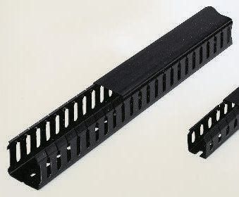 Betaduct Black PVC Open Slot Slotted Trunking Slotted Panel Trunking, W25 mm x D75mm, L2m
