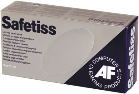 AF Box of 200 Safetiss Wet Wipes for Computers, Office Equipment Use