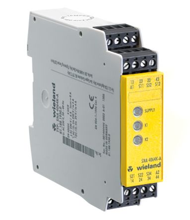 SNA 4043K Safety Relay, Dual Channel, 24 V ac/dc, 3 Safety, 1 Auxiliary
