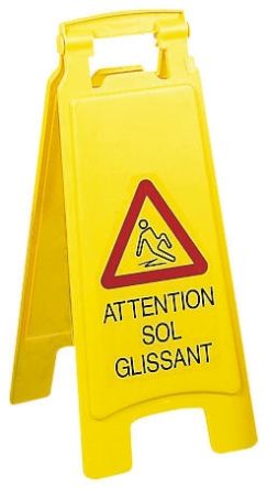 Warning Sign with French Text PP, 450 x 600mm 1 Hazard Warning