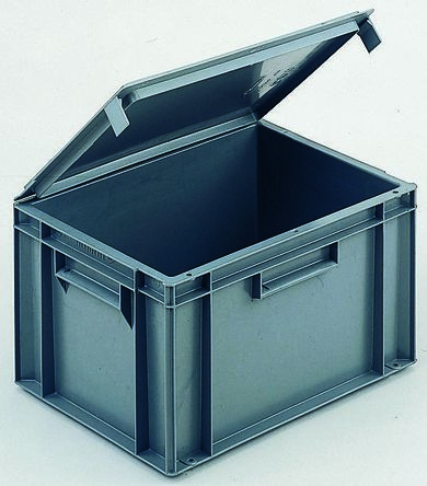 Schoeller Allibert 45L Grey Plastic Storage Box, 246mm x 400mm x 600mm