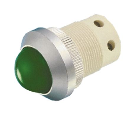 Prominent Indicator Panel Mount, 22mm Mounting Hole Size, Green LED, Screw Termination, 20 mm Lamp Size