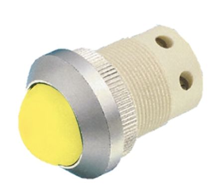 Prominent Indicator Panel Mount, 22mm Mounting Hole Size, Yellow LED, Screw Termination, 20 mm Lamp Size