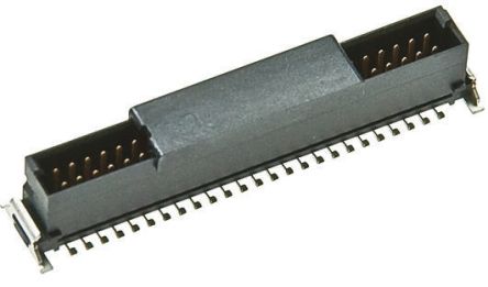 ERNI SMC Series, 1.27mm Pitch 80 Way 2 Row Shrouded Vertical PCB Header, Surface Mount, Solder Termination