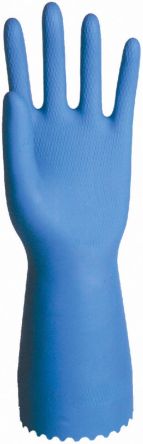 BM Polyco Blue Chemical Resistant Rubber Reusable Gloves 9.5 - L