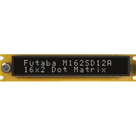 Futaba M162SD12AA Vacuum Fluorescent Display 7 x 5 2 Rows x 16 Char. ASCII/Katakana Serial I/F 5.5mm Char Height