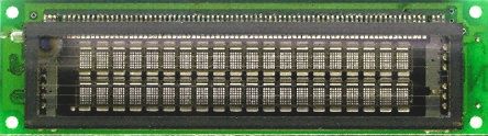 Futaba M202SD08GS Vacuum Fluorescent Display 7 x 5 2 Rows x 20 Char. ASCII Parallel/Serial I/F 4.5 &#8594; 5.5 V dc