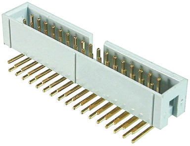 ASSMANN WSW AWHW Series, 2.54mm Pitch 40 Way 2 Row Shrouded Right Angle PCB Header, Through Hole, Solder Termination