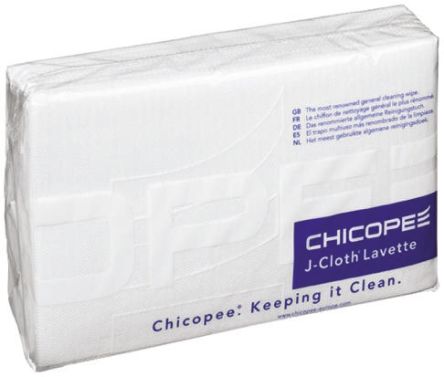 Chicopee Quarter Fold of 50 White J-Cloth Wet Wipes for General Cleaning Use