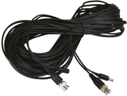 20m Audio Video Mixed Cable Assembly Female DC, Male BNC to Male BNC, Male DC Male BNC Male DC
