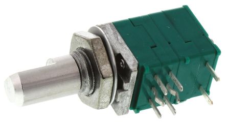 Alps RK097 Series Potentiometer with a 6 mm Dia. Shaft, 10k&#937;, &#177;20%, 0.05W, Panel Mount (Through Hole)