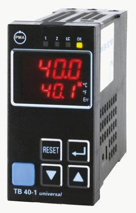 P.M.A TB 40-1 PID Temperature Controller, 96 x 48 (1/8 DIN)mm, 3 Output Relay, 90 &#8594; 250 V ac Supply Voltage