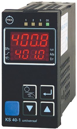 P.M.A KS40 PID Temperature Controller, 96 x 48 (1/8 DIN)mm, 2 Output Relay, 18 &#8594; 30 V dc, 24 V ac Supply Voltage