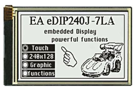 Electronic Assembly EA eDIP240J-7LWTP Graphic LCD Monochrome Display, 240 x 128pixels 4.5in, I2C, RS232, SPI I/F