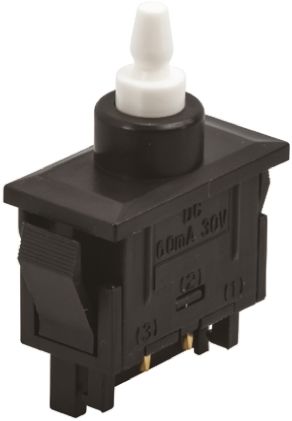 SPDT On-(On) Push Button Switch, 9.1 x 19.1mm, Panel Mount