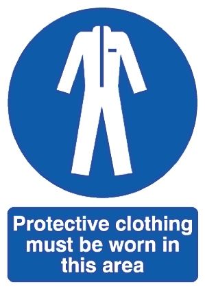 Signs &amp; Labels PP Rigid Plastic Mandatory Protective Clothing Sign,Protective Clothing-Text with English Text