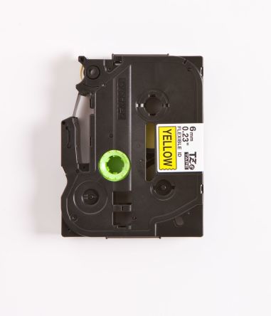 BROTHER TZE-FX611 Black on Yellow Label Printer Tape &amp; Label