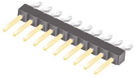 Samtec TSM Series, 2.54mm Pitch 10 Way 1 Row Right Angle Pin Header, Surface Mount, Solder Termination