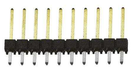 Samtec TSW Series, 2.54mm Pitch 10 Way 1 Row Straight Pin Header, Through Hole, Solder Termination