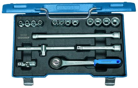 Gedore 30 GMU-10, 17 Pieces Socket Set 3/8 in Square Drive