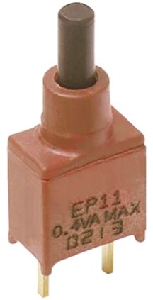 SPST Off-(On) Miniature Push Button Switch, IP 40, PCB