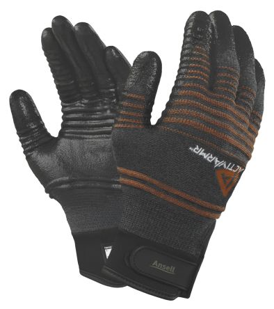 Ansell Black Cut Resistant Kevlar Nitrile-Coated Reusable Gloves 8 - S