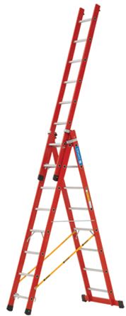 Zarges Combination Ladder 24 steps Aluminium 6.54m open length