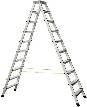 Zarges Step Ladder 20 steps Aluminium 2.2m open length