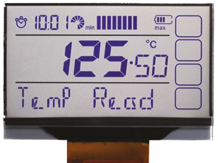 GPEG KS008A5W Alphanumeric Transflective LCD Monochrome Display White, LED Backlit, 2 Rows by 10 Characters