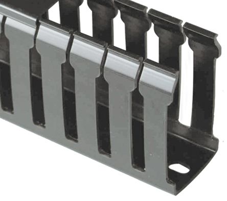 Betaduct Black Noryl Open Slot Slotted Trunking Slotted Panel Trunking, W25 mm x D50mm, L2m