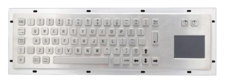 Ceratech Wired Silver USB Touchpad Keyboard, QWERTY (UK)