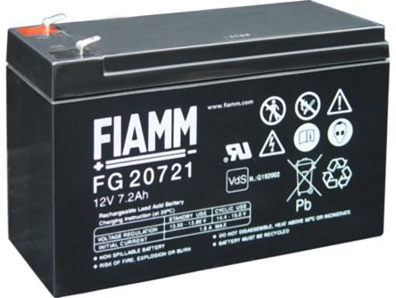 Fiamm FG10721 6V Lead Acid Battery, 7.2Ah