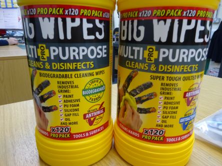 Big Wipes Tub of 120 Black Wet Wipes for Industrial Use