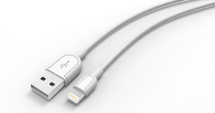 Cable Power White Lightning Cable USB A to Male Lightning, 2m USB 2.0