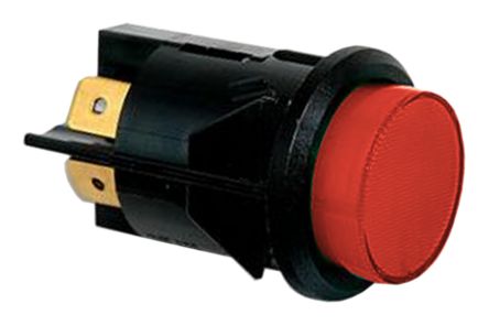 DPST On-Off Push Button Switch, IP65, 25mm, Panel Mount Red LED