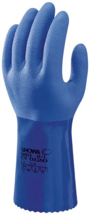 Showa Blue Chemical Resistant Nylon PVC-Coated Oil Resistant Gloves 9 - M