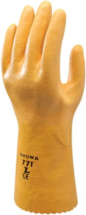 Showa Yellow Chemical Resistant Nylon Nitrile-Coated Reusable Gloves 9 - M