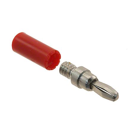 Cinch Connectors, Red 4mm Banana Plug, Nickel Plated, 10A