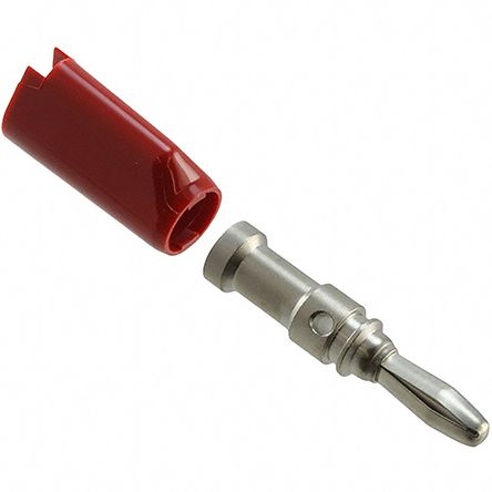 Cinch Connectors, Red 4mm Banana Plug, Nickel Plated, 15A
