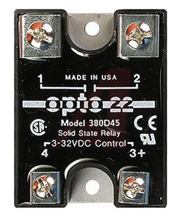 Opto 22 45 A Solid State Relay, AC, Screw Fitting, 380 V ac Maximum Load