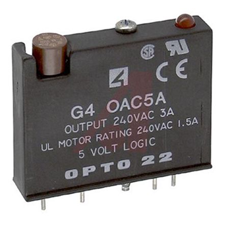 Opto 22 G4 PLC I/O Module 3 A 24 &#8594; 280 V ac, 48.8 x 12.2 x 41.1 mm