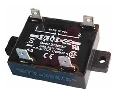 Opto 22 10 A Solid State Relay, AC, Screw Fitting, 120 V ac Maximum Load