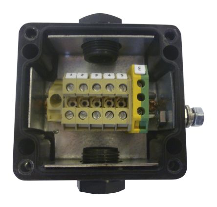Polyester IP66 Junction Box M20, 2 Entry, 5 Terminal, 80 x 75 x 55mm, Black