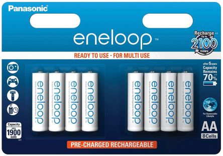 Panasonic eneloop NiMH Rechargeable AA Batteries, 1900mAh