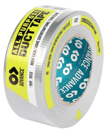 Advance Tapes AT132 Gloss Silver Duct Tape, 50m x 50mm x 0.17mm